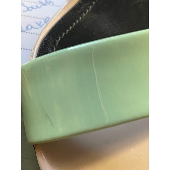 Nicholas Kirkwood Navy Neon Green Patent Leather Heels Pumps Women's Size 38.5/8 - Picture 11 of 11